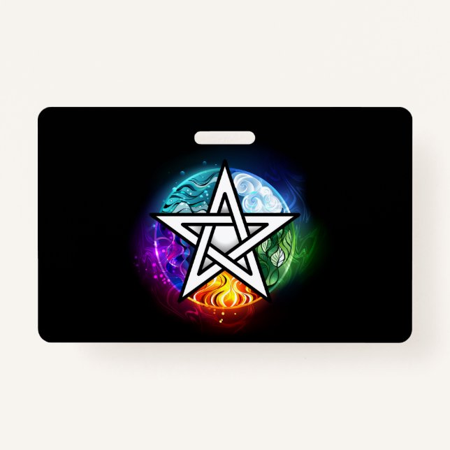 Wiccan pentagram badge (Front)