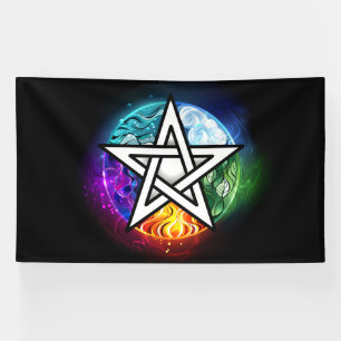 Wiccan pentagram banner