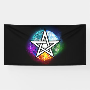 Wiccan pentagram banner