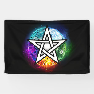 Wiccan pentagram banner