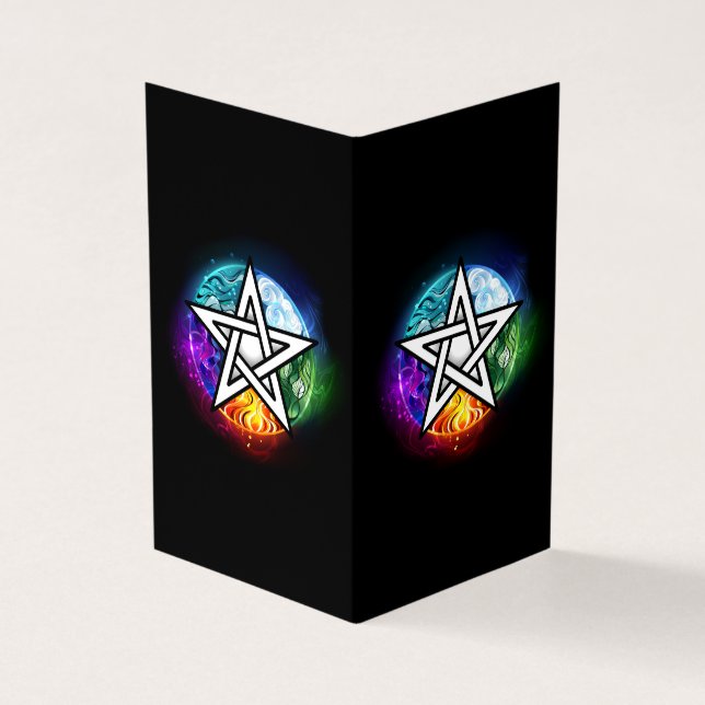 Wiccan pentagram business card (Outside)
