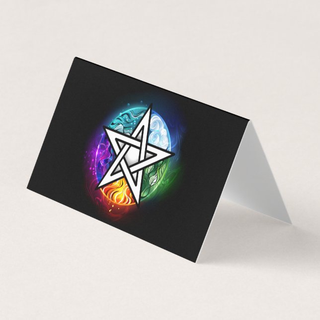 Wiccan pentagram business card (Front)