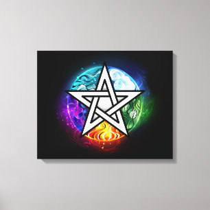 Wiccan pentagram canvas print