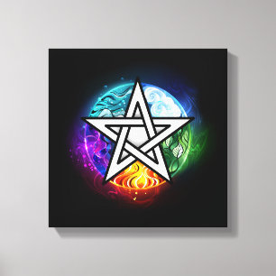 Wiccan pentagram canvas print