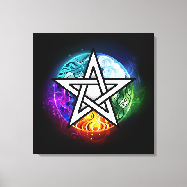 Wiccan pentagram canvas print (Front)