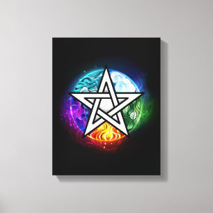 Wiccan pentagram canvas print