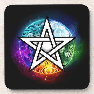 Wiccan pentagram coaster