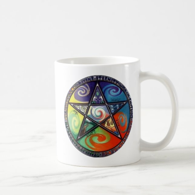 Wiccan Pentagram Coffee Mug (Right)