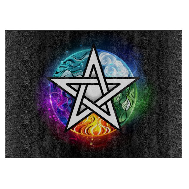 Wiccan pentagram cutting board (Front)