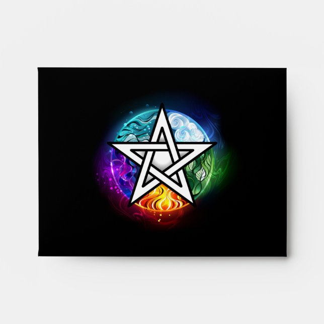 Wiccan pentagram envelope (Front)