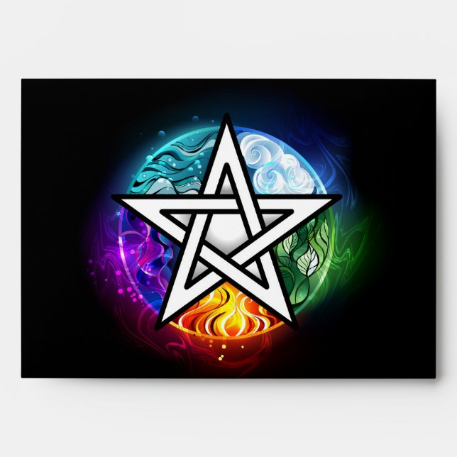 Wiccan pentagram envelope (Front)