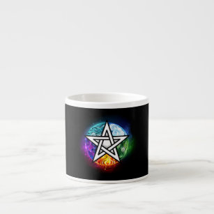 Wiccan pentagram espresso cup