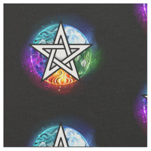 Wiccan pentagram fabric