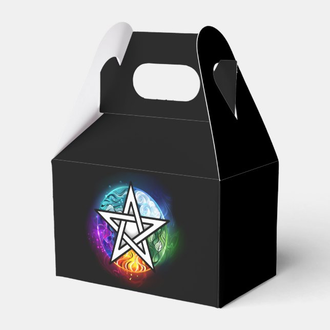 Wiccan pentagram favor box (Front Side)
