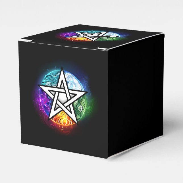 Wiccan pentagram favor box (Front Side)