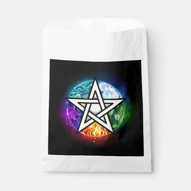 Wiccan pentagram favour bag (Front)