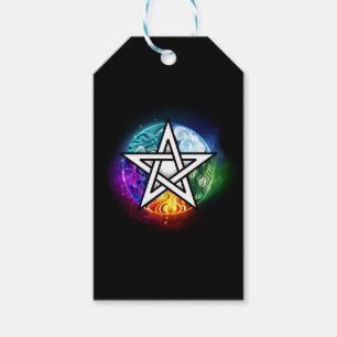 Wiccan pentagram gift tags