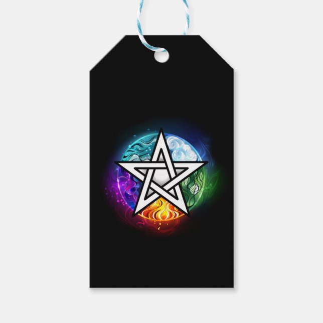 Wiccan pentagram gift tags (Front)
