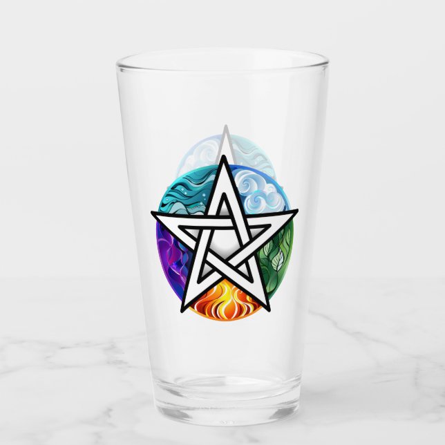 Wiccan pentagram glass (Front)