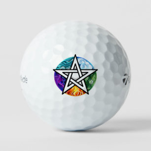 Wiccan pentagram golf balls