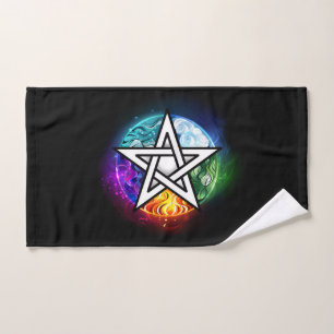 Wiccan pentagram hand towel