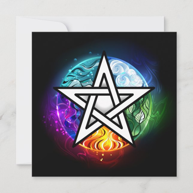 Wiccan pentagram invitation (Front)