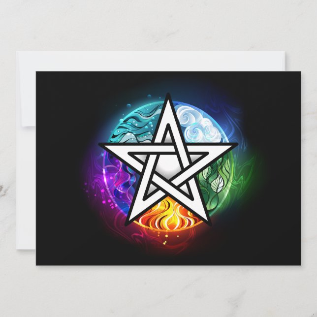Wiccan pentagram invitation (Front)