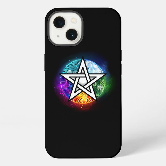 Wiccan pentagram iPhone case (Back)