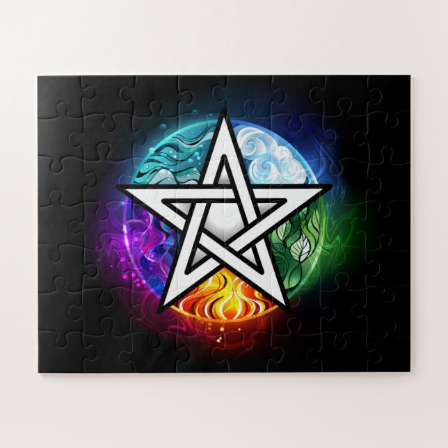 Wiccan pentagram jigsaw puzzle (Horizontal)