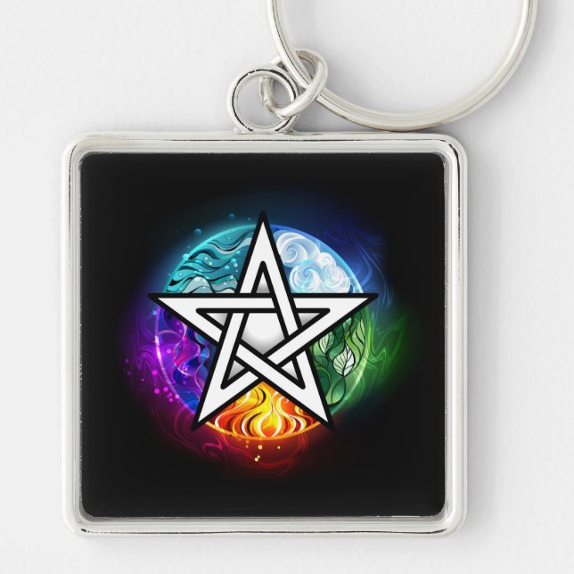 Wiccan pentagram keychain (Front)