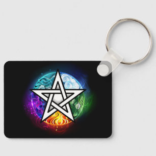 Wiccan pentagram keychain