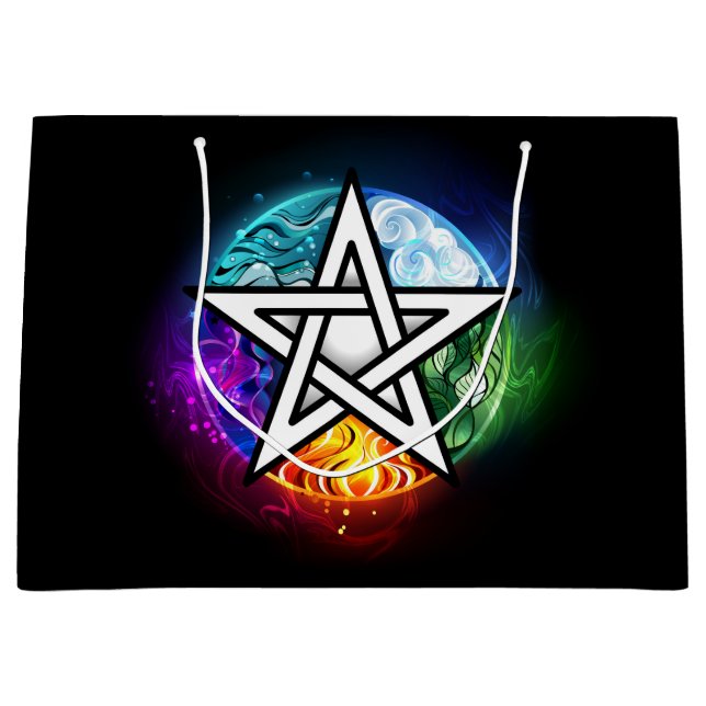 Wiccan pentagram large gift bag (Front)