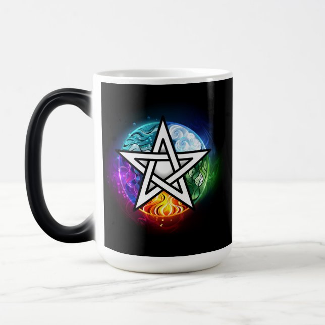 Wiccan pentagram magic mug (Left)