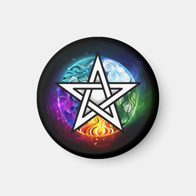 Wiccan pentagram magnet (Front)