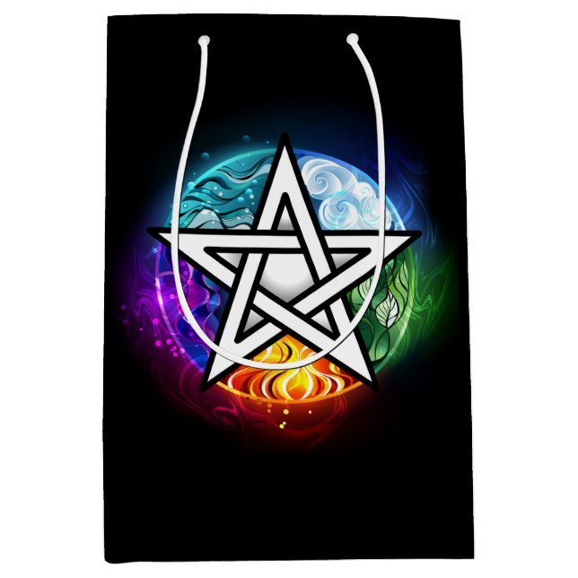 Wiccan pentagram medium gift bag (Front)