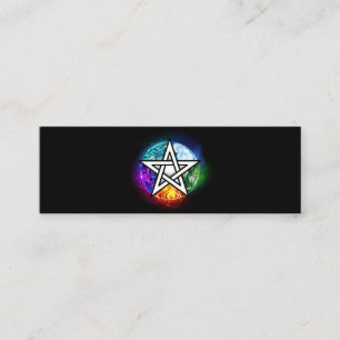Wiccan pentagram mini business card