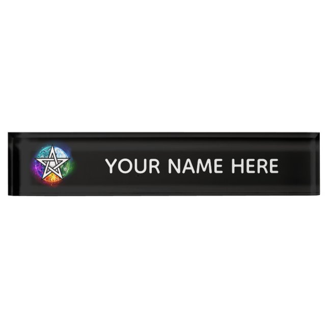 Wiccan pentagram nameplate (Front)