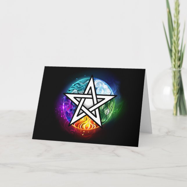 Wiccan pentagram note card (Front)