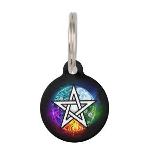 Wiccan pentagram pet tag