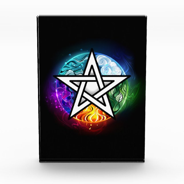 Wiccan pentagram photo block (Front)