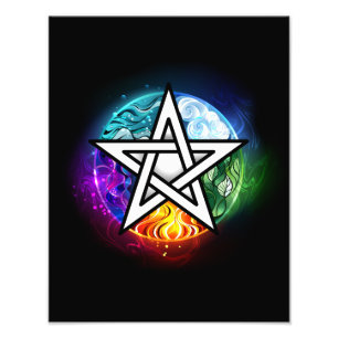 Wiccan pentagram photo print
