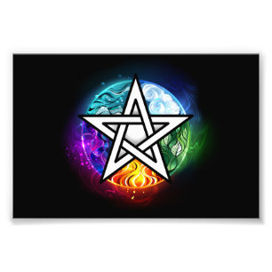 Wiccan pentagram photo print