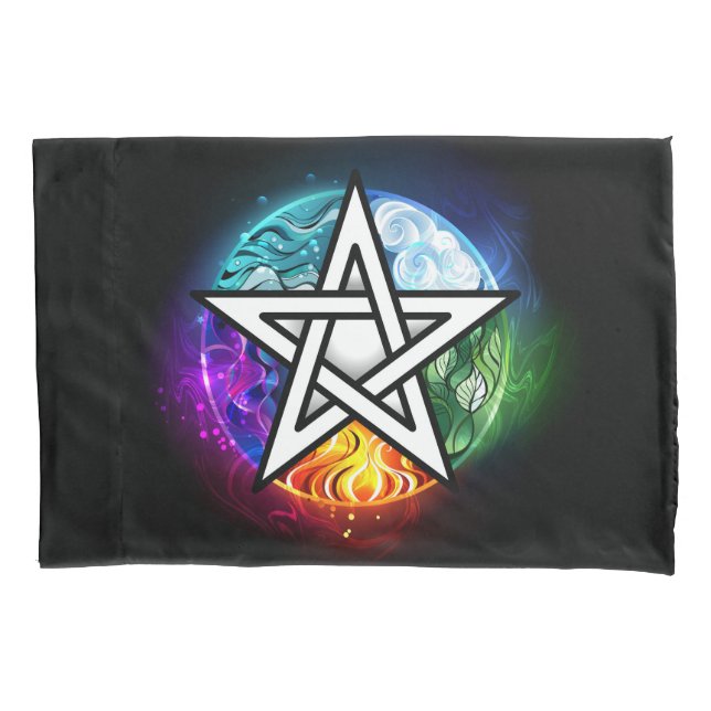Wiccan pentagram pillowcase (Front)