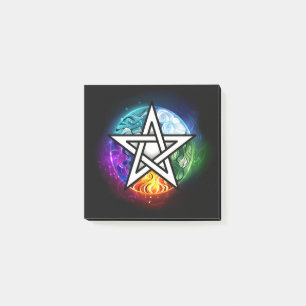 Wiccan pentagram post-it notes