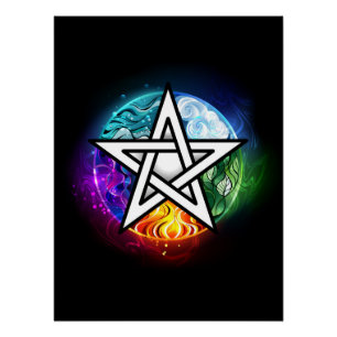 Wiccan pentagram poster