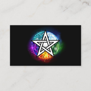 Wiccan pentagram referral card