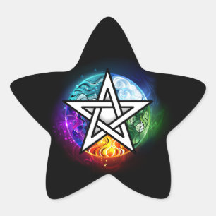 Wiccan pentagram star sticker