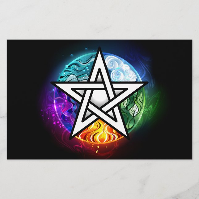 Wiccan pentagram stationery (Front)