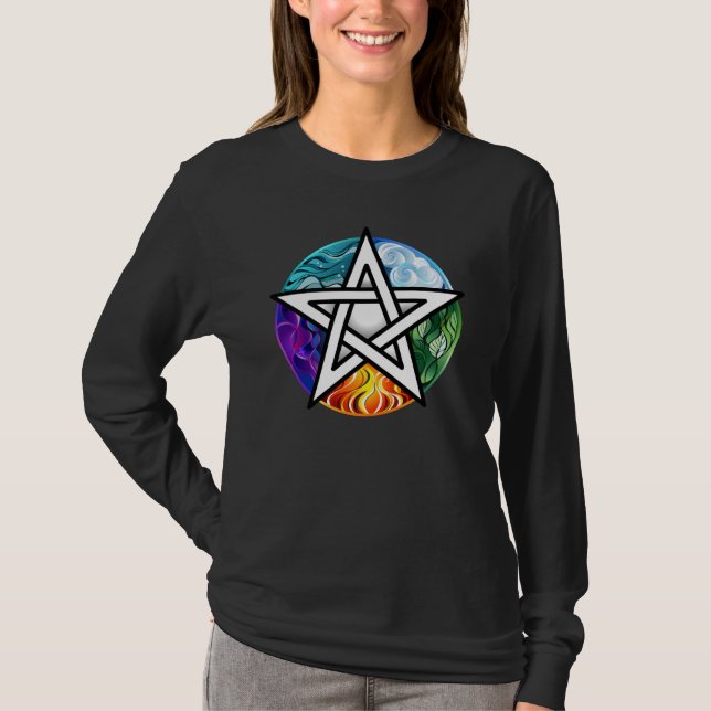 Wiccan pentagram T-Shirt (Front)