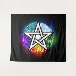 Wiccan pentagram tapestry